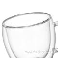 custom logo Heat-resistant glass mug with handle